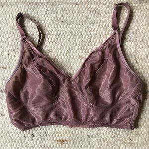 Fortnight longline bra in mauve patterned lace 36E